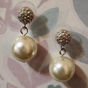 Elegant Pearl and Silver Drop Earrings